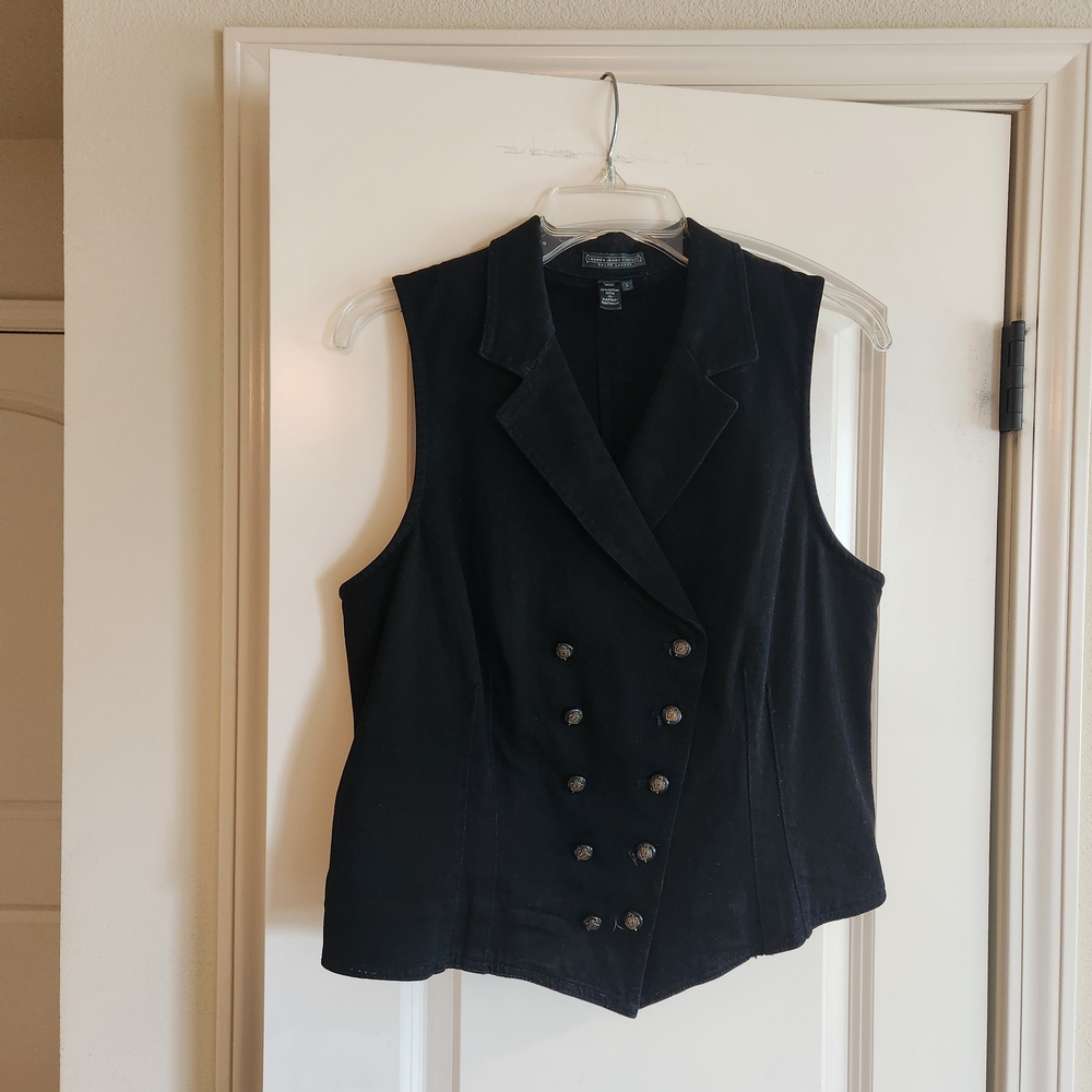 Black Ralph Lauren Women's Double-Breasted Vest